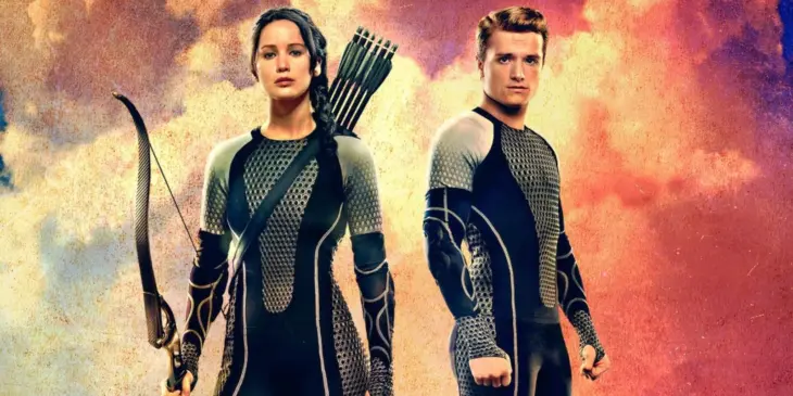 Jennifer Lawrence e Josh Hutcherson em Jogos Vorazes