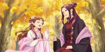 Lishu e Ah-Duo em meio a árvores ginkgo biloba em arte de Diários de uma Apotecária