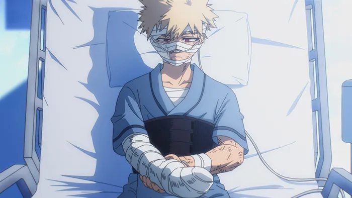Bakugo em cena do Episódio 9 da temporada final de My Hero Academia