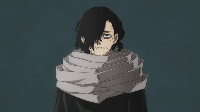 Aizawa em cena do Episódio 9 da temporada final de My Hero Academia