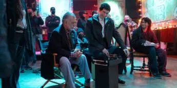 Francis Ford Coppola e Adam Driver no set de Megalópolis