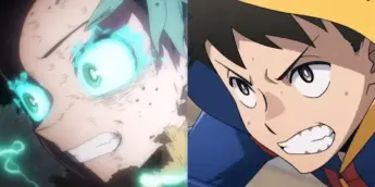 Deku, de My Hero Academia, e The Crawler, de My Hero Academia: Vigilantes