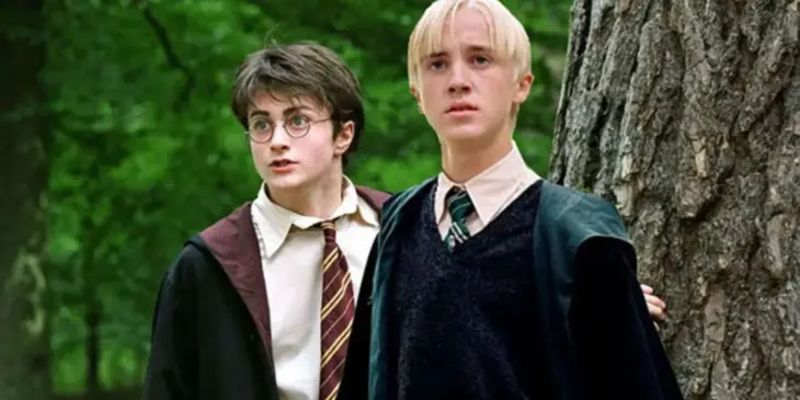 Daniel Radcliffe e Tom Felton na saga Harry Potter