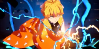Zenitsu Agatsuma (Castelo Infinito) em Demn Slayer: Kimetsu no Yaiba - The Hinokami Chronicles 2