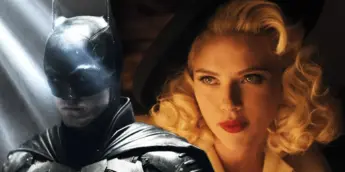Robert Pattinson como Batman e a atriz Scarlett Johansson