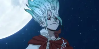 Senku em cena da temporada final de Dr. Stone