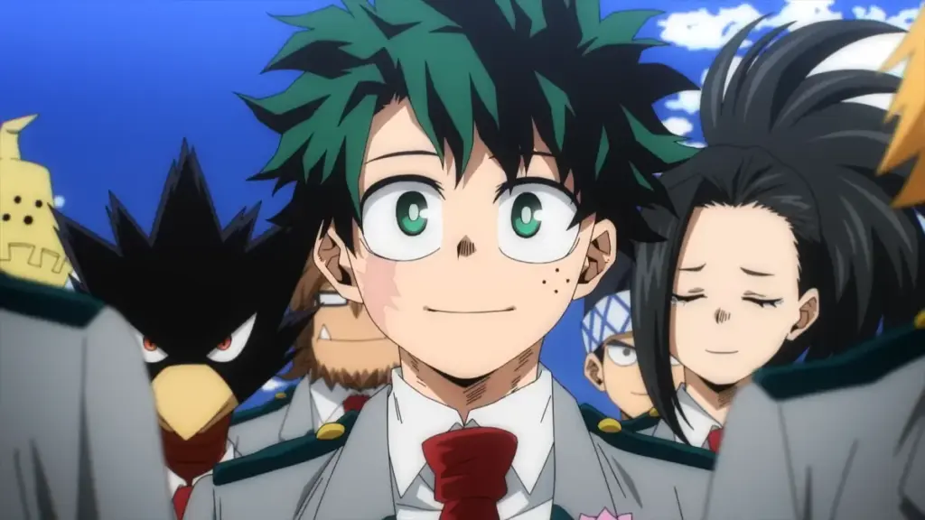 Deku em cena do último episódio de My Hero Academia