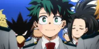 Deku em cena do último episódio de My Hero Academia