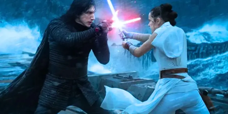 Adam Driver e Daisy Ridley na saga Star Wars