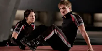 Jennifer Lawrence e Josh Hutcherson em Jogos Vorazes