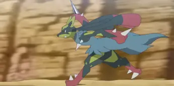 Mega Lucario em Pokémon: Horizontes - Temporada 3 - Altas Esperanças