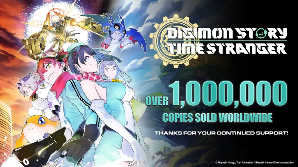 Anúncio de 1 milhão de unidades vendidas de Digimon Story Time Stranger