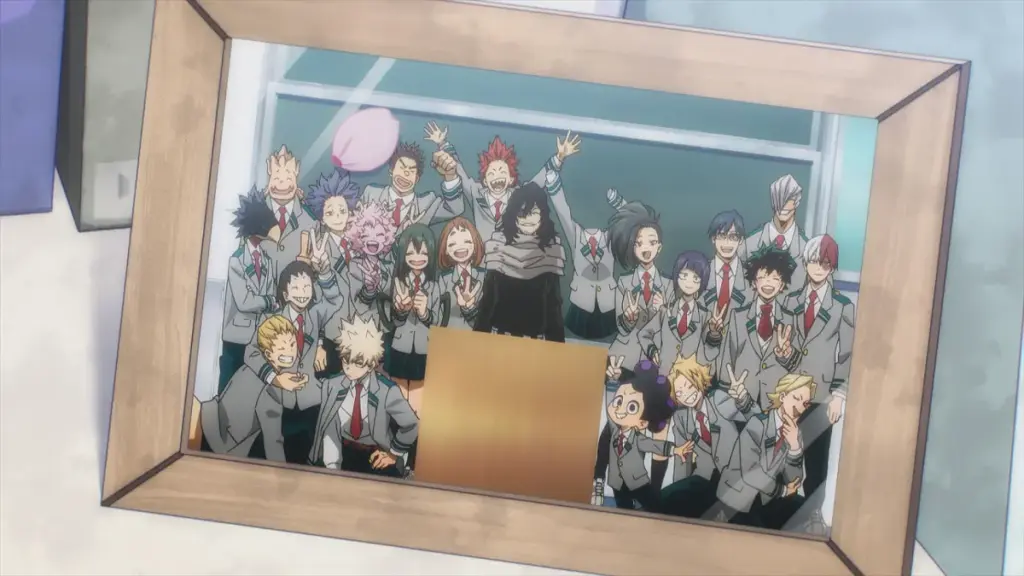 Retrato da Classe 1-A no último episódio de My Hero Academia