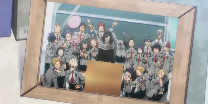 Retrato da Classe 1-A no último episódio de My Hero Academia