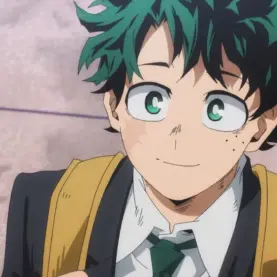 Izuku Midoriya em cena do último episódio de My Hero Academia