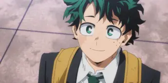 Izuku Midoriya em cena do último episódio de My Hero Academia