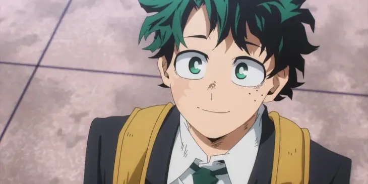 Izuku Midoriya em cena do último episódio de My Hero Academia