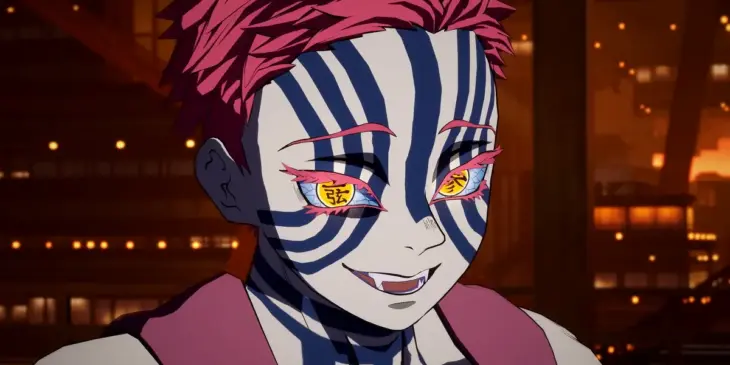 Akaza (Castelo Infinito) em Demon Slayer: Kimetsu no Yaiba – The Hinokami Chronicles 2