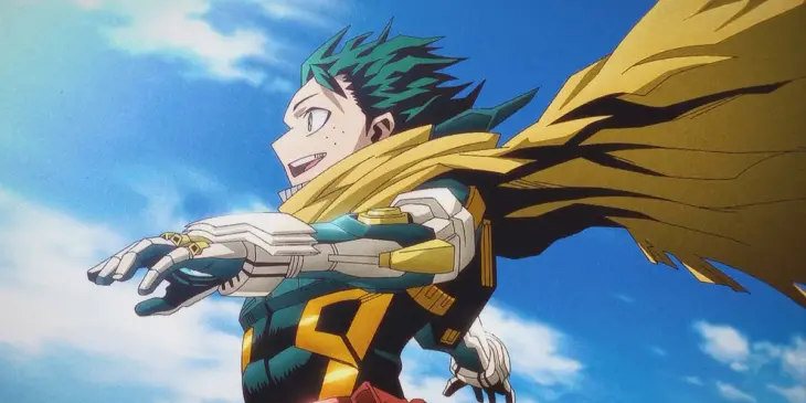 Deku em cena do último episódio de My Hero Academia