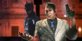 Robert Pattinson como Batman e Harvey Dent, o Duas-Caras
