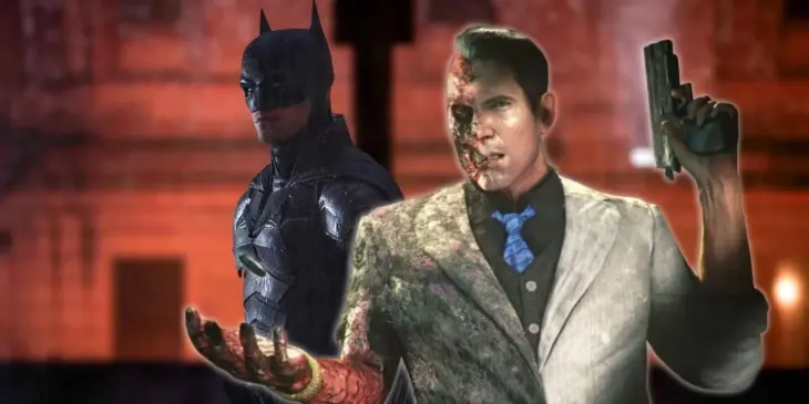 Robert Pattinson como Batman e Harvey Dent, o Duas-Caras