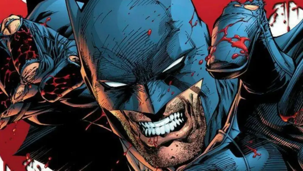 Batman tirando sangue de inimigo