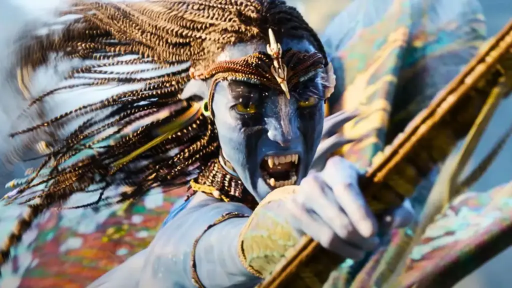 Neytiri em ação em Avatar Fogo e Cinzas