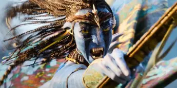 Neytiri em ação em Avatar Fogo e Cinzas