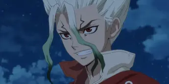 Senku em cena de Dr. STONE SCIENCE FUTURE