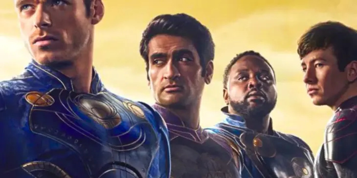 Kumail Nanjiani em meio aos Eternos do MCU