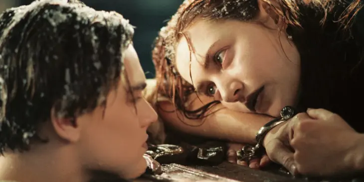 Kate Winslet e Leonardo DiCaprio em Titanic