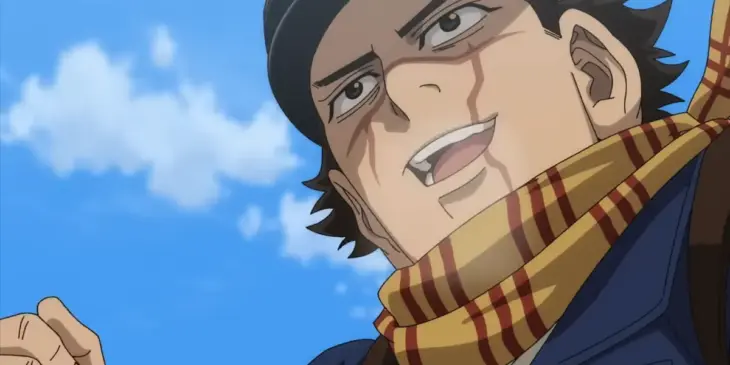 Sugimoto em cena da adaptação em anime de Golden Kamuy