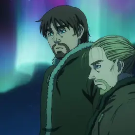 Einar e Thorfinn em cena de Vinland Saga