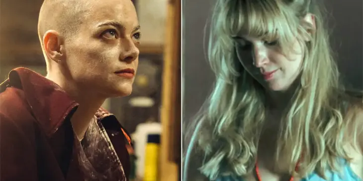 Emma Stone em Bugonia e Jennifer Lawrence em Morra, Amor