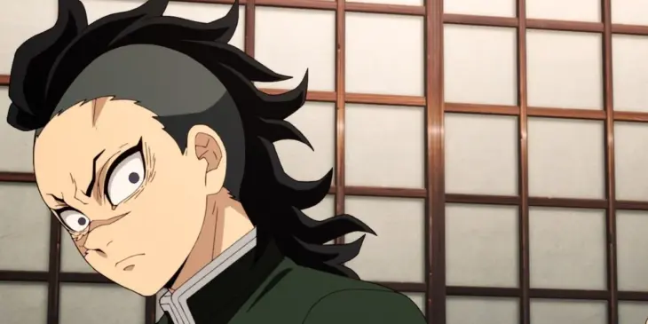 Genya Shinazugawa em cena de Demon Slayer: Kimetsu no Yaiba