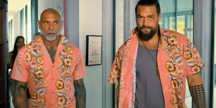 Jason Momoa e Dave Bautista em trailer de Dupla Perigosa