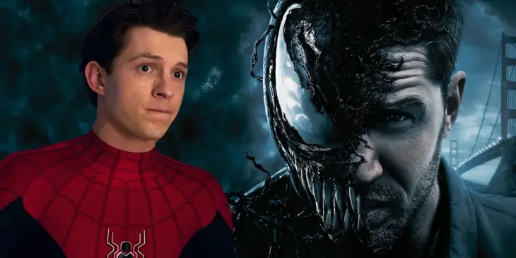 Tom Holland como Homem-Aranha e Tom Hardy como Venom
