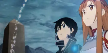 Kirito e Asuna em cena de Sword Art Online