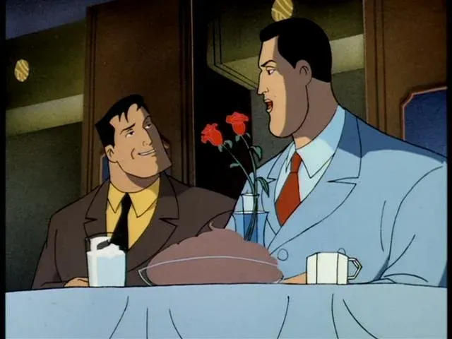 Bruce Wayne e Harvey Dent em Batman: A Série Animada