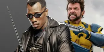 Wesley Snipes como Blade e Hugh Jackman como Wolverine