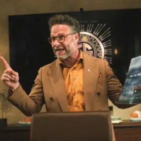 Seth Rogen atuando em O Estúdio