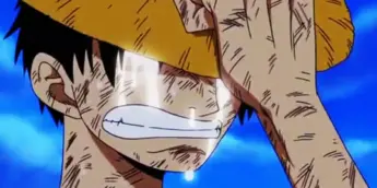 Luffy chorando em cena de One Piece
