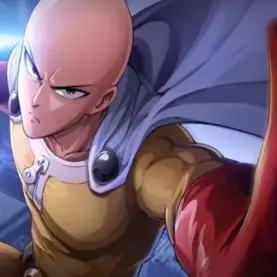 Saitama em arte promocional de One-Punch Man: World
