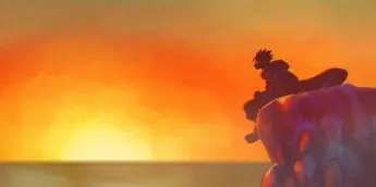 Silhueta de Vash em encerramento de TRIGUN STARGAZE