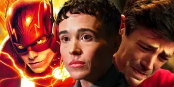 Ezra Miller e Grant Gustin como Flash, e Elliot Page