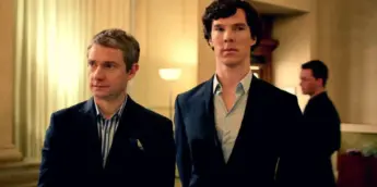 Martin Freeman e Benedict Cumberbatch em Sherlock