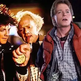 Eric Stoltz e Michael J. Fox em De Volta Para o Futuro