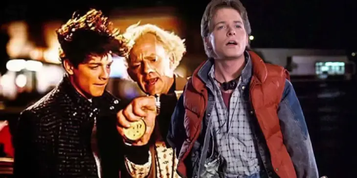 Eric Stoltz e Michael J. Fox em De Volta Para o Futuro
