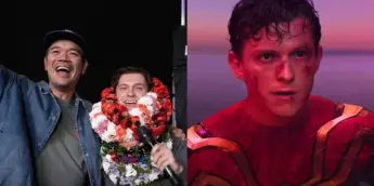 Tom Holland, o Homem-Aranha, e o diretor Destin Daniel Cretton