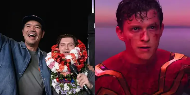 Tom Holland, o Homem-Aranha, e o diretor Destin Daniel Cretton